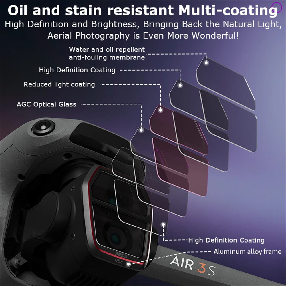 For DJI Air 3S Camera Lens Fil - огляд і ціна Drone Kit Waterproof