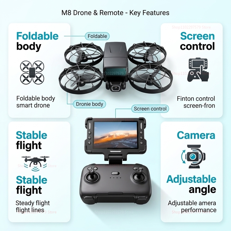 New Drones M8 GPS 8K Professio - огляд і ціна Drone Kit With Camera